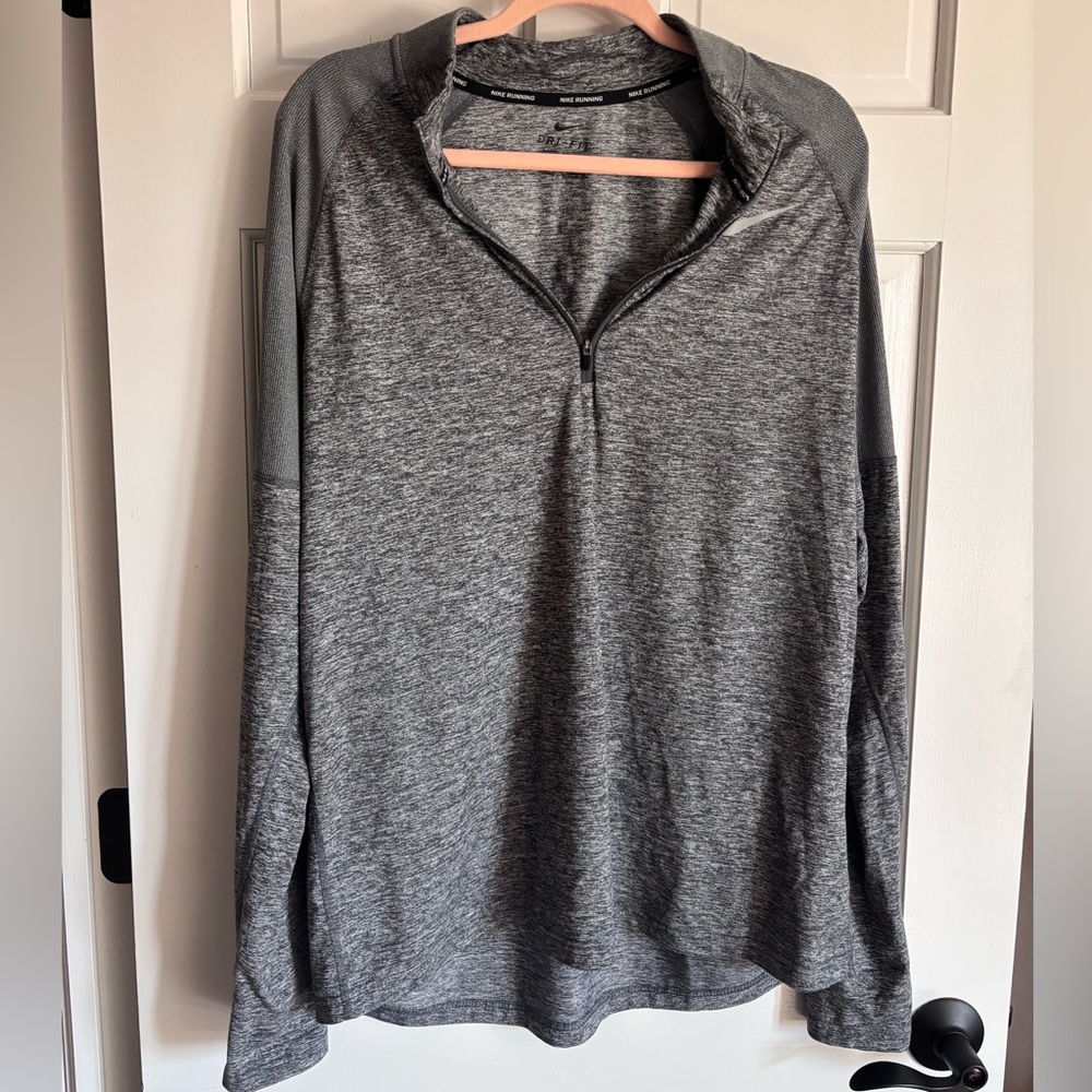 Nike Dri-Fit Heathered Gray Running Shirt Men's Size Large | Athletic Workout